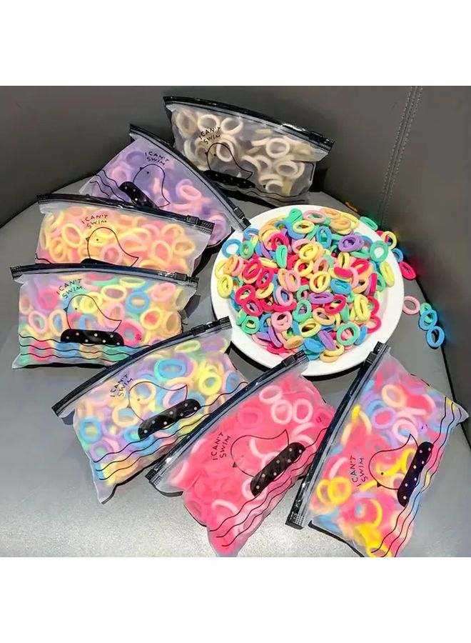 100pcs Warm Sun Color Seamless Hair Ties Soft Elastic Bands For Ponytail Bun Everyday Use - Image 2
